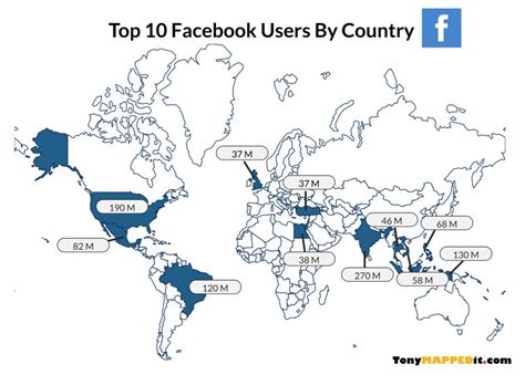Top 10 Countries By Facebook Users Tony Mapped It