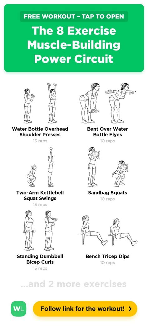 The 8 Exercise Muscle Building Power Circuit · Workoutlabs Fit Free