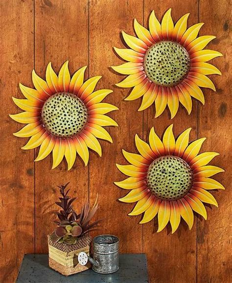 Expert craftsmanship · timeless style · superior customer service SUNFLOWERS - 3 METAL SPRING SUMMER GARDEN FENCE SHED ...