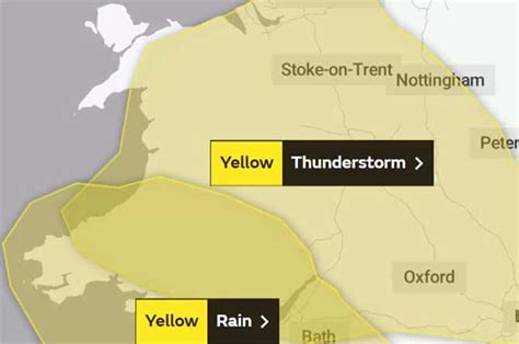 Thunderstorm And Heavy Rain Warnings Issued By Met Office