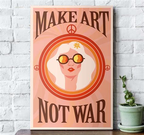 Make Art Not War Quote Canvas Tenstickers