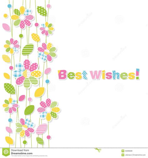 Best Wishes Flowery Greeting Card Stock Vector Image 45698289