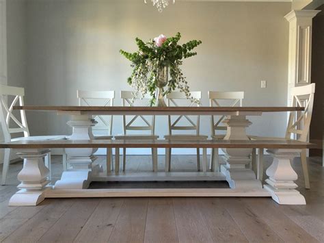 A very sturdy, clean looking contemporary twist to a table that makes a great desk for a home office. Carved trestle table | Farmhouse Furniture and Home Decor