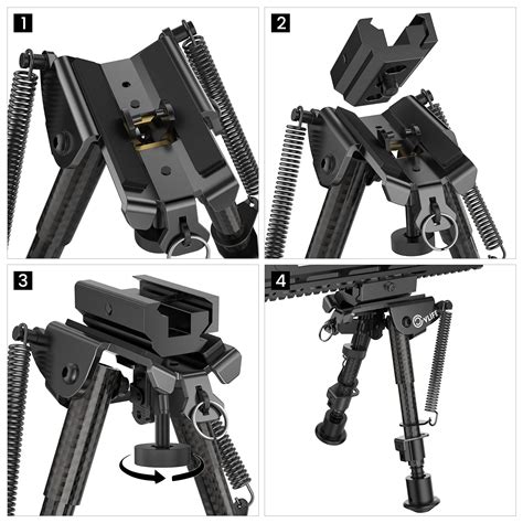 Cvlife Rifle Bipod Carbon Fiber Bipod For Rifle With Picatinny Adapter