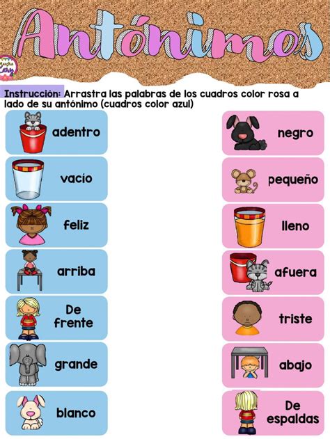 Ficha De Antonimos Para Primaria Spanish Lessons For Kids Spanish