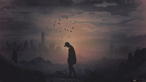 Alone Boy Lost Himself On Dark 4k Wallpaper Download