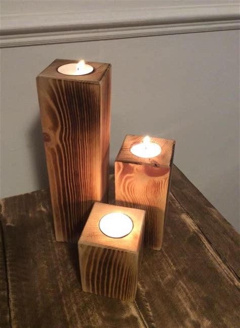 Unfinished Wooden Candle Holders Pillar 1 Natural Unfinished Wooden