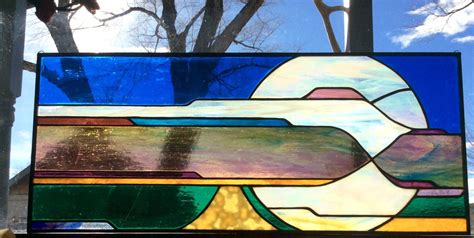 Stained Glass Window Abstract Art Deco Design Free Shipping By