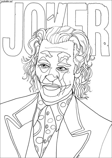 Coloring Page Inspired By The Joker Played By Joaquin Phoenix In The