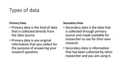 Difference Between Primary Data And Secondary Data In Research Study
