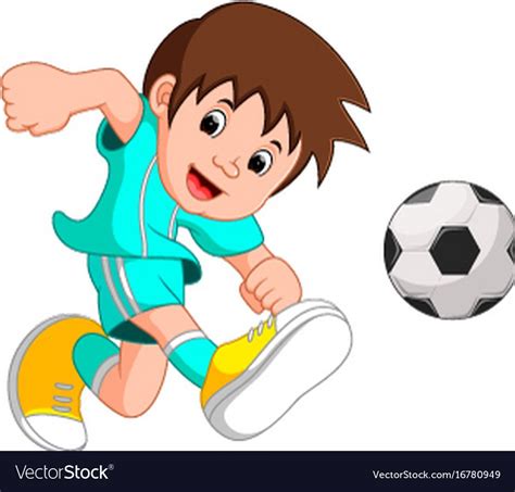 Illustration Of Boy Cartoon Playing Football Download A Free Preview