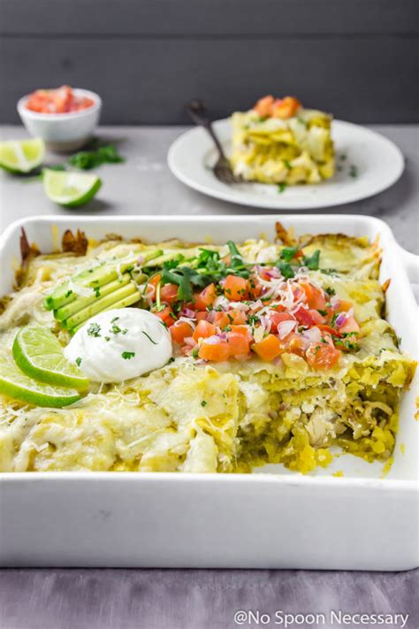 Bake the enchiladas covered for about 15 minutes then uncovered for another 5 minutes so the cheese gets bubbly and brown! Easy Stacked Enchilada Suizas Bake recipe video - No ...