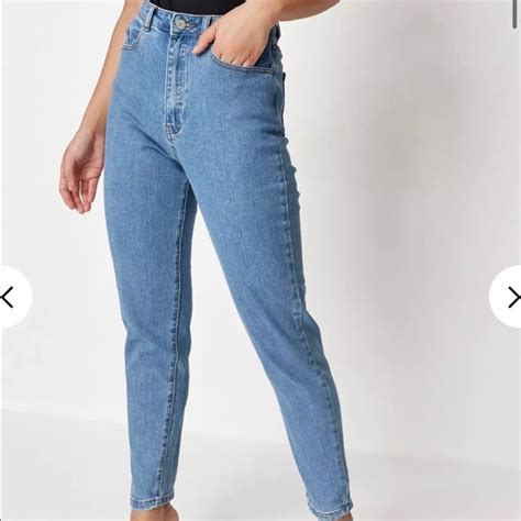 Missguided Jeans Blue Highwaisted Comfort Stretch Mom Jeans Poshmark