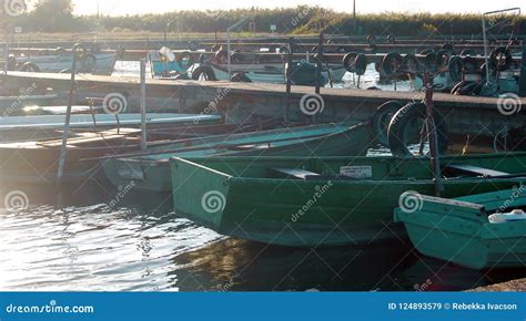 Mooring Boats On Blue Sky Background Editorial Stock Image Image Of