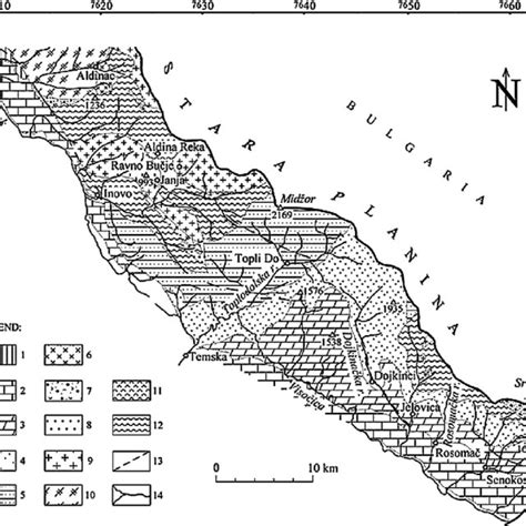 Geological Map Of Stara Planina In The Serbian Territory 4 Legend 1