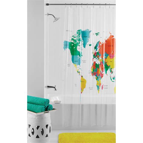 map shower curtain