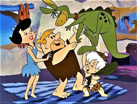 Barney Andbetty And Bamm Bamm Andhop A Roo The Rubbles From The Flintstones