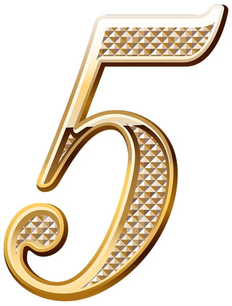 Gold Deco Number Five Png Clipart Image Clip Art Numbers Numbers Font