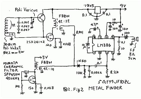 I found it useful to add a switch in series with the buzzer to turn off the sound when not needed. Circuit diagram for a Homemade metal detector, and a description of the design of the detector ...