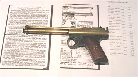 A Rare Early Benjamin 177 Brass Bodied Air Pistol Model 177 Named The