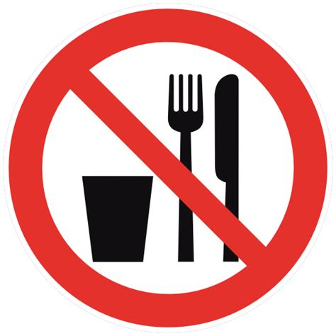No Food Or Beverage Sign Sticker