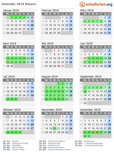 Schulferien kalender bayern 2021 mit feiertagen und ferienterminen. Kalender 2019 + Ferien Bayern, Feiertage