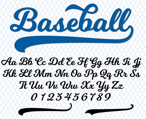 Baseball Font With Tail Baseball Font Ttf Svg Png And Text Etsy