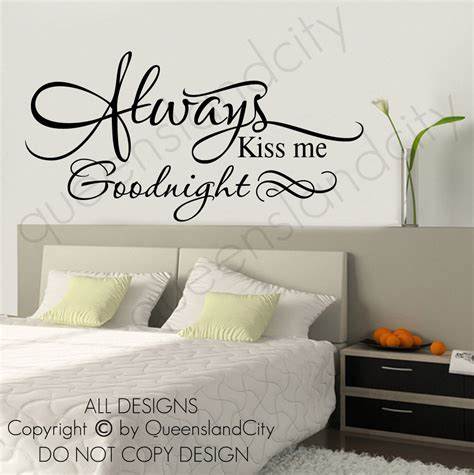 Always Kiss Me Goodnight Wall Quote Bedroom Vinyl Art Decal Etsy