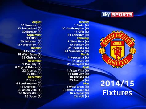 Enjoy this look at next season's fixtures including the key dates for our matches with manchester city, liverpool, chelsea, arsenal & spurs. PICTURE: United have been handed a kind fixture list - Old ...