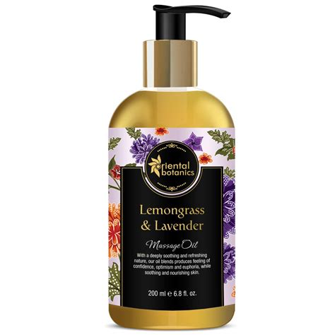 Oriental Botanics Body Massage Oil Lemongrass And Lavender 200ml Health And Personal