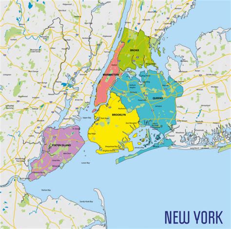 Vector Highly Detailed Political Map Of New York With All Regions