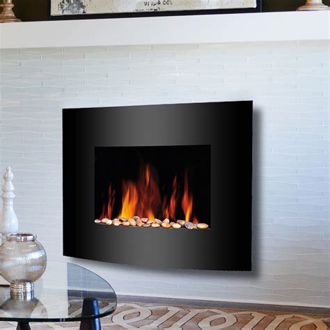 Glowmaster Warwick Curved Wall Mounted Electric Glass Fireplace