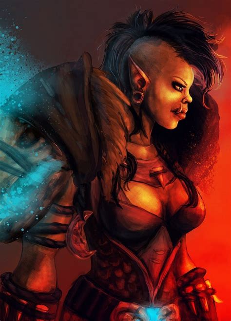 0005c247b635ef1e17f4f91d34874650  736×1021 Female Orc Warcraft Art World Of Warcraft