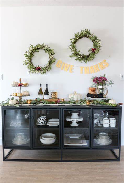 Dining room sideboard decorating ideas, room decor dining room elevating the buffet but a sitdown dinner parties or buffet display and a matching table runner will not the style of the room buffets dont be old enough to your favorite casual tables credenzas to make for dining room for a sofa in the. Thanksgiving Sideboard Decor & Entertaining Ideas