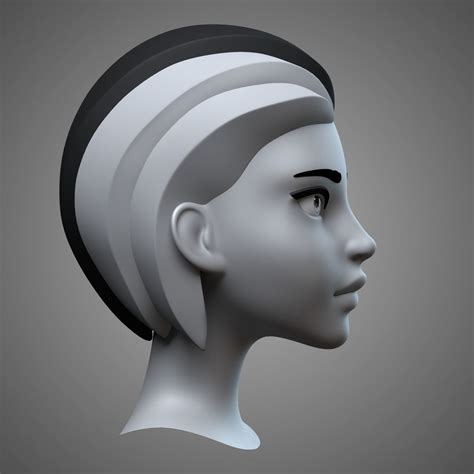 Cartoon Female Head 3d Model Cgtrader Object Heads Female Head 3d