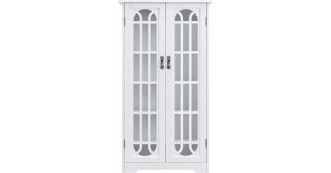 Sei Furniture White Display Cabinet With Windowpane Glass Doors