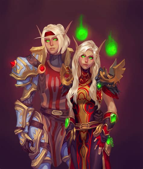 Blood Elves Relliicel And Arelya Art By Meadowlarking World Of