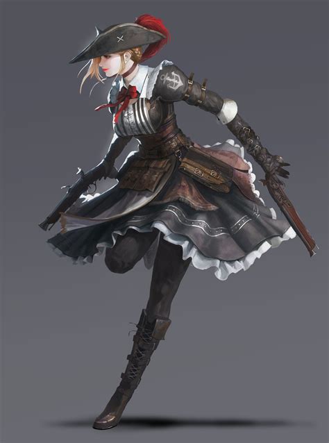 Pirate Maid Gunner Anime Outfits Female Character Concept Pirate Outfit