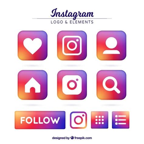 Set Colorido De Iconos De Instagram Vector Premium