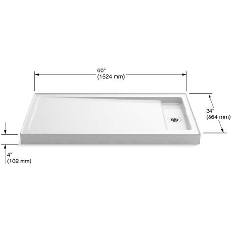 Cast iron construction stainless steel screws easy to install fits for dawn shower drains size: KOHLER Bellwether White Cast Iron Shower Base 34-in W x 60 ...