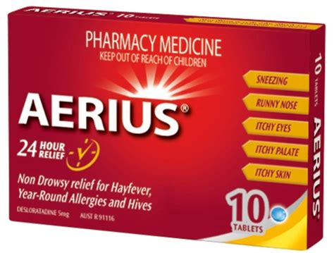Aerius Hayfever Relief 5mg 10 Tablets Adore Pharmacy