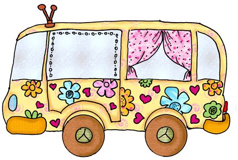 15 Hippy Van Coloring Van Zentangle Bus Mini Hippie Vector