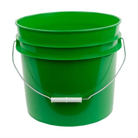 3 12 Gallon Green Hdpe Economy Round Bucket With Wire Bail Handle