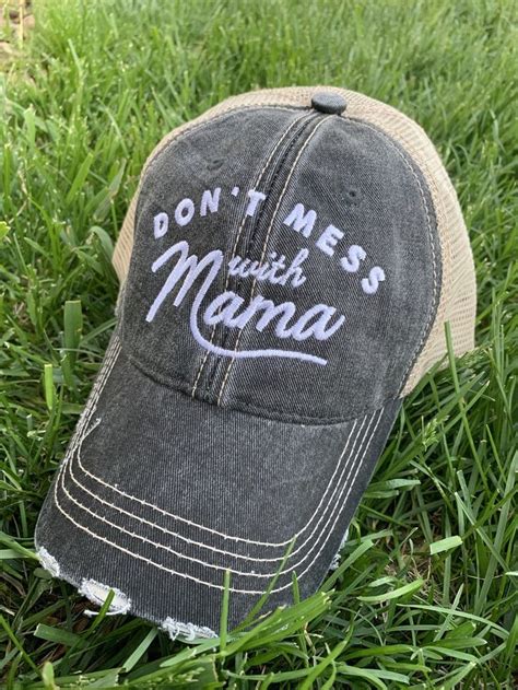 Hat Dont Mess With Mama Baseball Mom Baseball Hats Sports Numbers Wrestling Mom Vintage