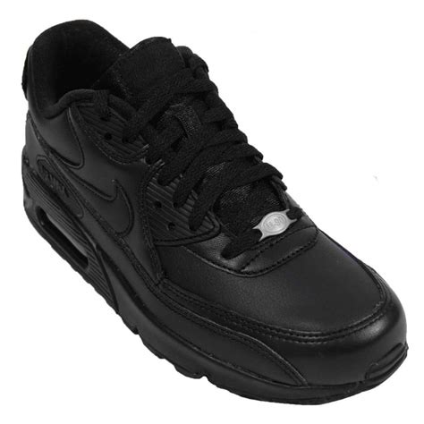Nike Air Max 90 Leather Triple Black Mens Shoes From Attic Clothing Uk