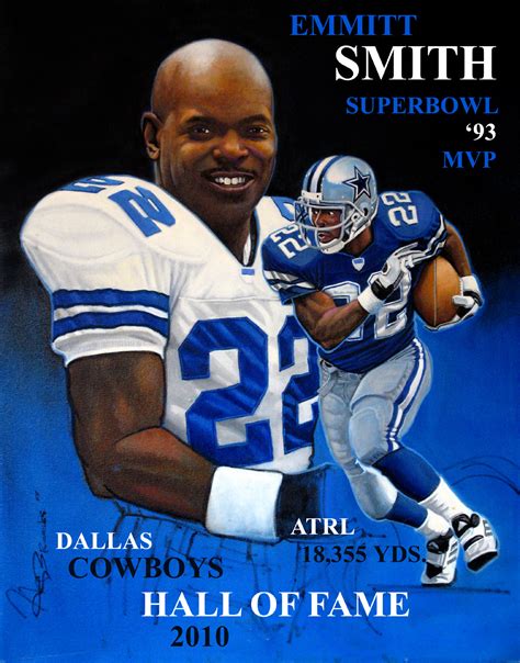 Hall of famers (by year of enshrinement). the sports art of h. edward brooks: Emmitt Smith, Dallas ...