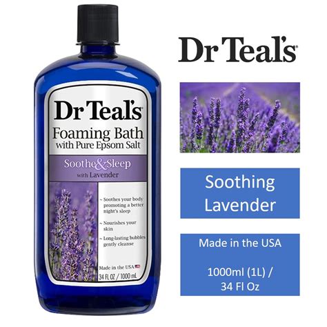 Dr Teals Foaming Bath With Pure Epsom Salt Soothe And Sleep With Lavender 1000ml1l 34 Fl Oz