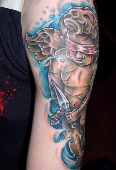 Nickola alexander cherub angel tattoo on half sleeve. 25+ Nice Cupid Cherub Tattoos
