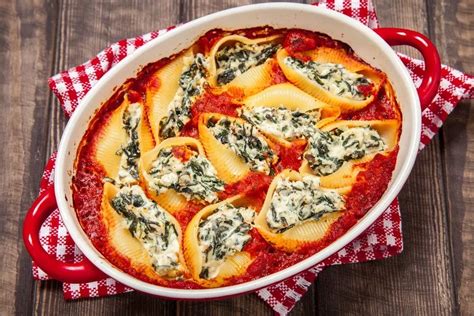 Spinach And Three Cheese Stuffed Shells Recipe How To Make It In