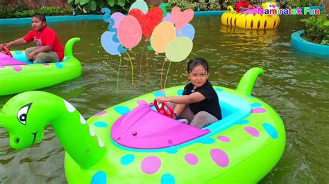 Seru Bermain Permainan Anak Naik Odong Odong Kapal Kapalan Balon Air